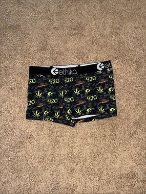 Ethika Black Neon 420 Print Boxer Briefs